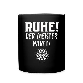 Dart Geschenk Dartboard Dartspieler Bullseye - Tasse einfarbig - Schwarz - Vorne