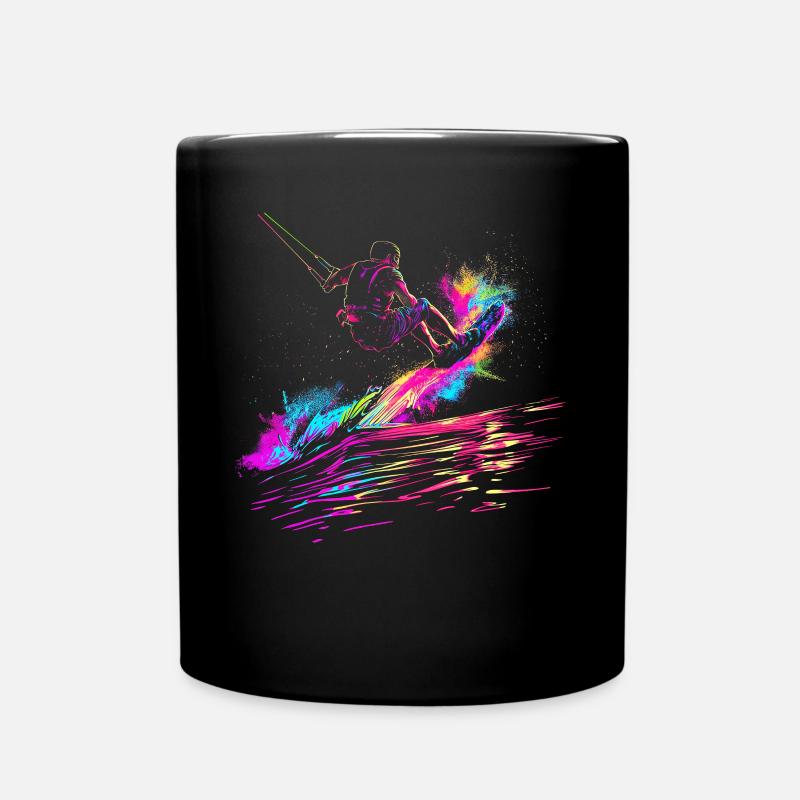 Wakeboarding Wakeboard Wakeboarder Popart - Tasse einfarbig - Schwarz