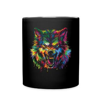 Werwolf Wolf Popart - Tasse einfarbig - Schwarz - Vorne