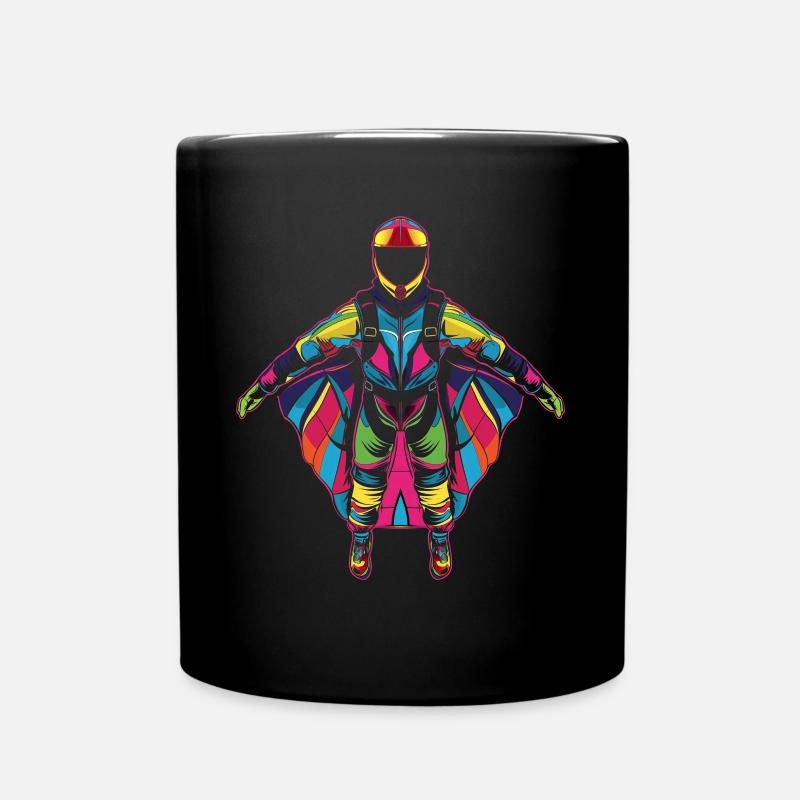 Wingsuit Flying Wingsuit Aviator Parachute Jumping - Full Colour Mug - black