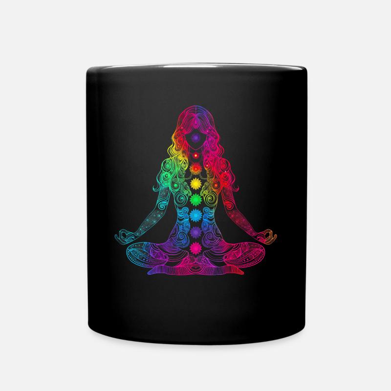 Yoga Yogi Meditation Workout Mandala Popart - Tasse einfarbig - Schwarz