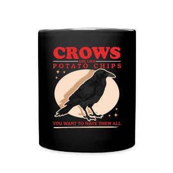 Corbeaux corbeaux noirs oiseaux cadeau - Mug uni - noir - Devant
