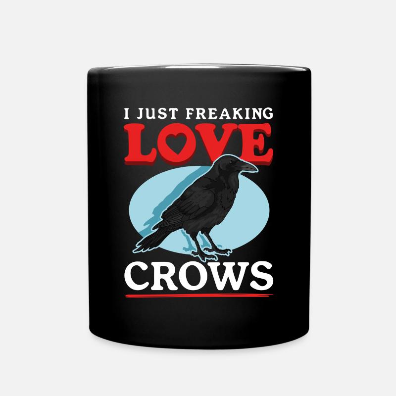 Krähen schwarze Raben Vögel Geschenke - Tasse einfarbig - Schwarz