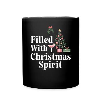Filled with Christmas spirit - Full Colour Mug - black - Front