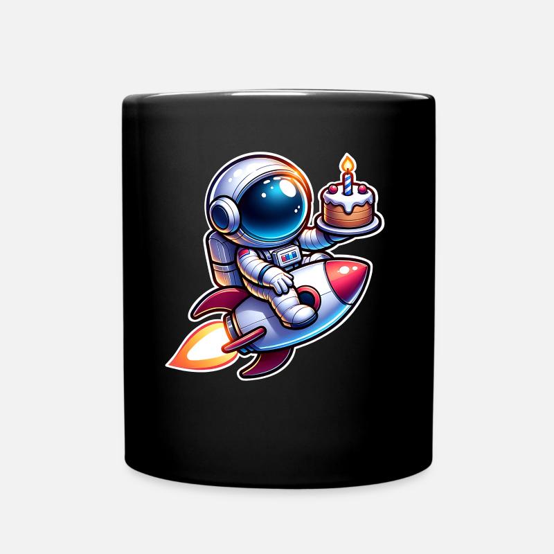 Astronaut Geburtstag - Tasse einfarbig - Schwarz