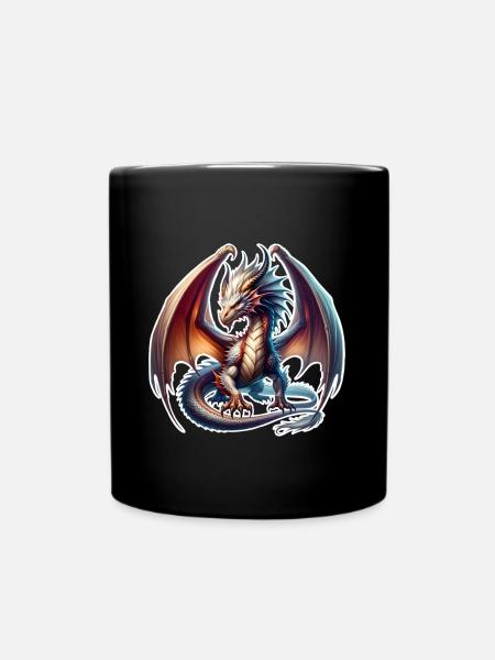 Drache - Tasse einfarbig - Schwarz