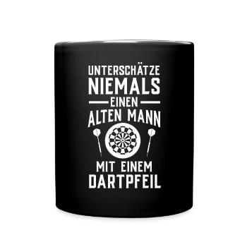 Dart Gift Dartboard Darts Player Bullseye - Full Colour Mug - black - Front