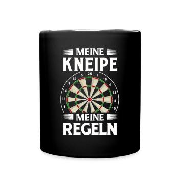 Dart Gift Dartboard Darts Player Bullseye - Full Colour Mug - black - Front