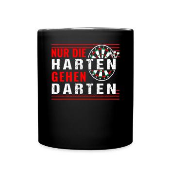Dart Geschenk Dartboard Dartspieler Bullseye - Tasse einfarbig - Schwarz - Vorne