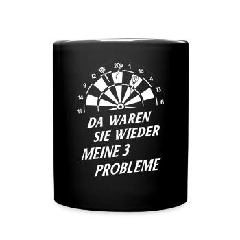 Dart Gift Dartboard Darts Player Bullseye - Full Colour Mug - black - Front