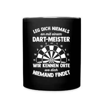 Dart Gift Dartboard Darts Player Bullseye - Full Colour Mug - black - Front
