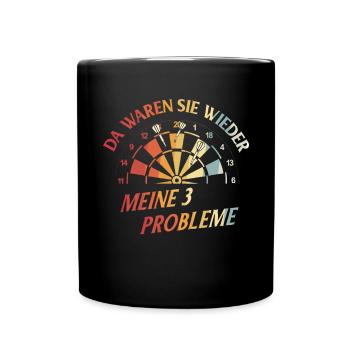 Dart Gift Dartboard Darts Player Bullseye - Full Colour Mug - black - Front