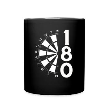 Dart Geschenk Dartboard Dartspieler Bullseye - Tasse einfarbig - Schwarz - Vorne