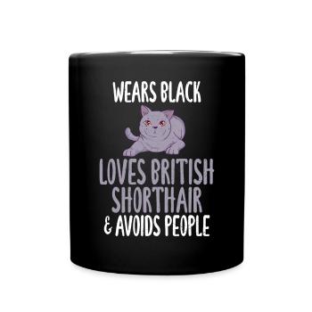 British Shorthair Gifts - Tasse einfarbig - Schwarz - Vorne