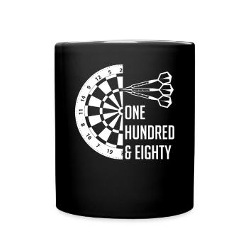 Dart Geschenk Dartboard Dartspieler Bullseye - Tasse einfarbig - Schwarz - Vorne