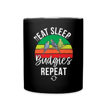 Budgie Gift - Tasse einfarbig - Schwarz - Vorne