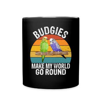 Budgie Gift - Full Colour Mug - black - Front