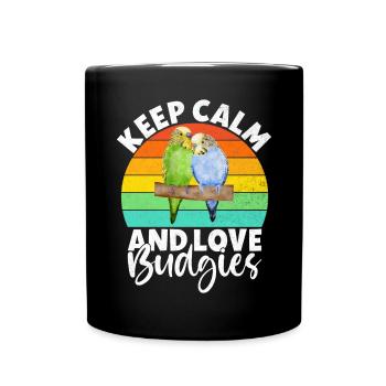 Budgie Gift - Tasse einfarbig - Schwarz - Vorne
