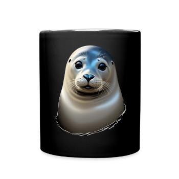 Beautiful seal - Full Colour Mug - black - Front