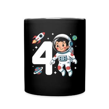 4e anniversaire astronaute aventure spatiale pour les garçons - Mug uni - noir - Devant