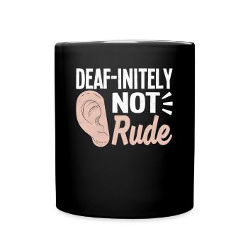 Deaf Pride ASL Gebärdensprache - Tasse einfarbig - Schwarz - Vorne