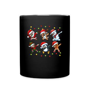 Dabbing Santa Elf Christmas Squad Boys Girls - Full Colour Mug - black - Front