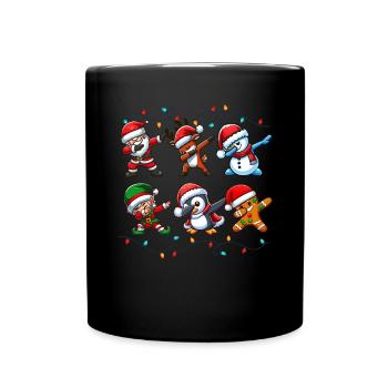 Dabbing Santa Elf Christmas Squad Boys Girls - Full Colour Mug - black - Front