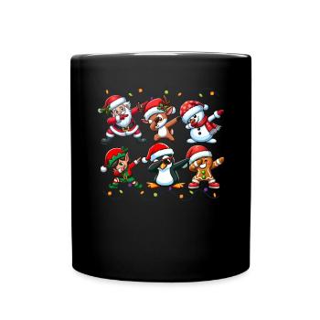 Dabbing Santa Elf Christmas Squad Boys Girls - Full Colour Mug - black - Front