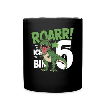 6th Birthday 6 Years Dino Dinosaur Fan - Full Colour Mug - black - Front