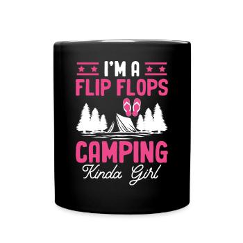 Flip Flops Camping Mädchen Camper Mädchen Wohnmobi - Tasse einfarbig - Schwarz - Vorne