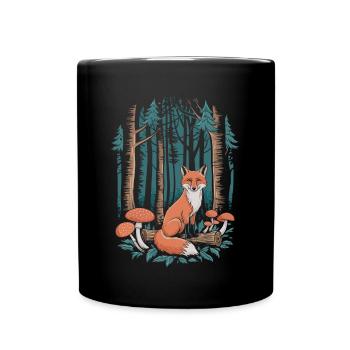 Fuchs Im Wald Cottagecore Szene - Tasse einfarbig - Schwarz - Vorne
