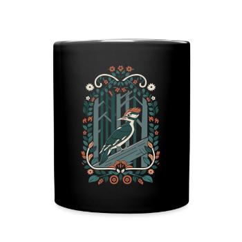 Pic cottagecore dans la forêt magique - Mug uni - noir - Devant
