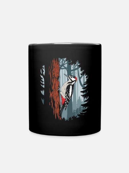 Specht Im Wald Naturbeobachtung - Tasse einfarbig - Schwarz