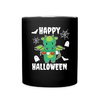 Dragon Happy Halloween Pumpkin Bat Costume - Full Colour Mug - black - Front