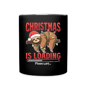 Sloth Animal Christmas is loading please wait - Tasse einfarbig - Schwarz - Vorne