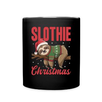 Sloth Christmas Animal Slothie Christmas - Full Colour Mug - black - Front