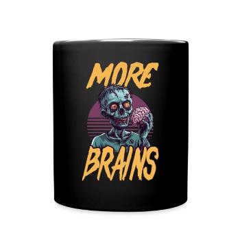 Zombie Halloween More Brains - Full Colour Mug - black - Front
