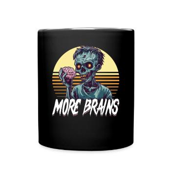 Zombie Halloween More Brains - Full Colour Mug - black - Front