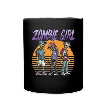 Zombie Halloween Zombie Girl - Full Colour Mug - black - Front