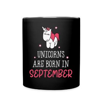 Unicorns are born in September - Full Colour Mug - black - Front