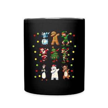 Dabbing Santa Elf Christmas Dance Squad Trendy - Full Colour Mug - black - Front