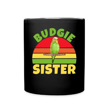 Budgie Gift - Full Colour Mug - black - Front
