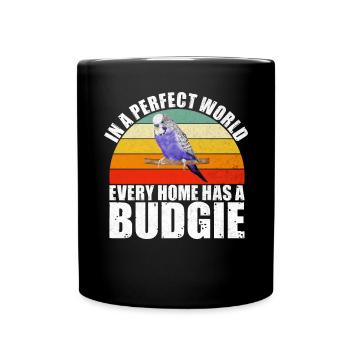 Budgie Gift - Full Colour Mug - black - Front