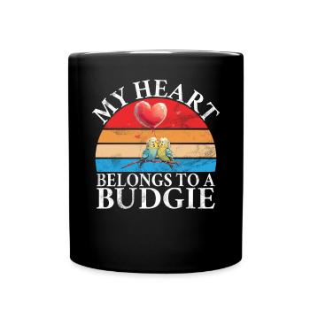 Budgie Gift - Tasse einfarbig - Schwarz - Vorne
