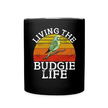 Budgie Gift - Full Colour Mug - black - Front