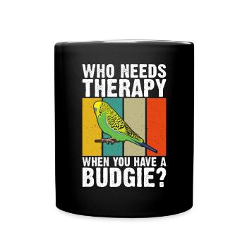 Budgie Gift - Full Colour Mug - black - Front