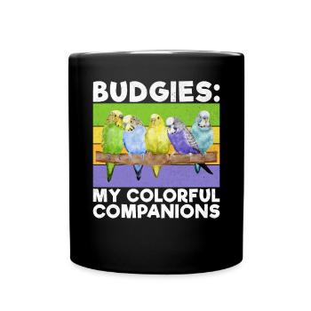 Budgie Gift - Full Colour Mug - black - Front