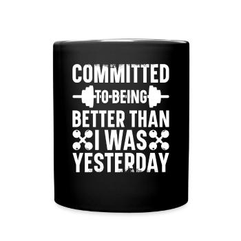 Fitness Trainer Weightlifting GYM Bodybuilding - Full Colour Mug - black - Front