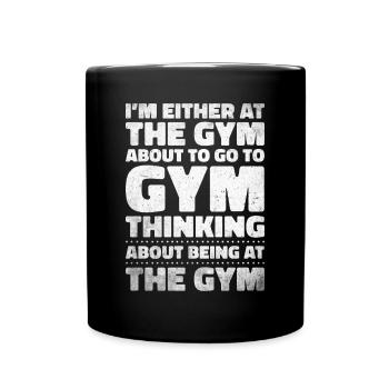 Fitness Trainer Weightlifting GYM Bodybuilding - Full Colour Mug - black - Front