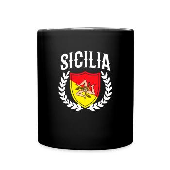 Sicilia Italia, sicilian - Tasse einfarbig - Schwarz - Vorne